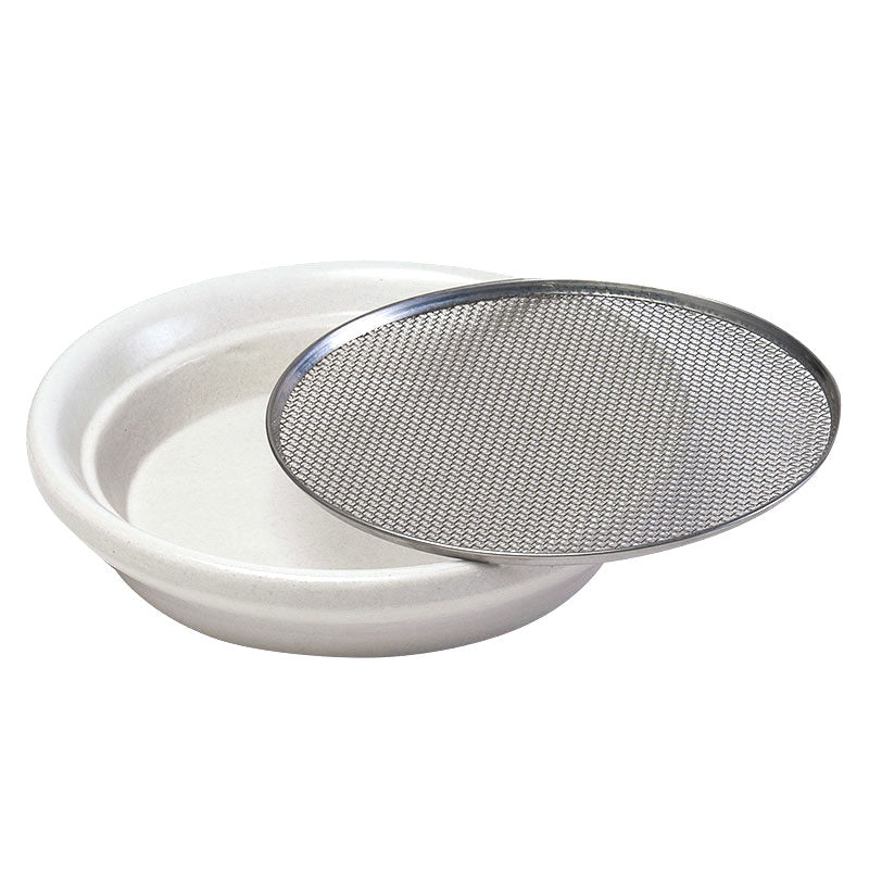 Kresseschale mit Edelstahlsieb; weiß; 12 cm