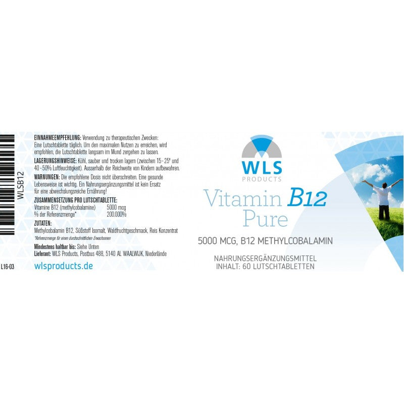 Vitamin B12 Methylcobalamin 5.000 ug hochdosiert, 100 Lutschtabletten