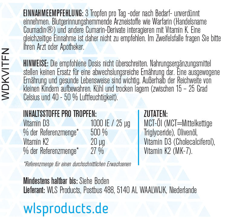 Vitamin D3+K2 Tropfen, 50 ml