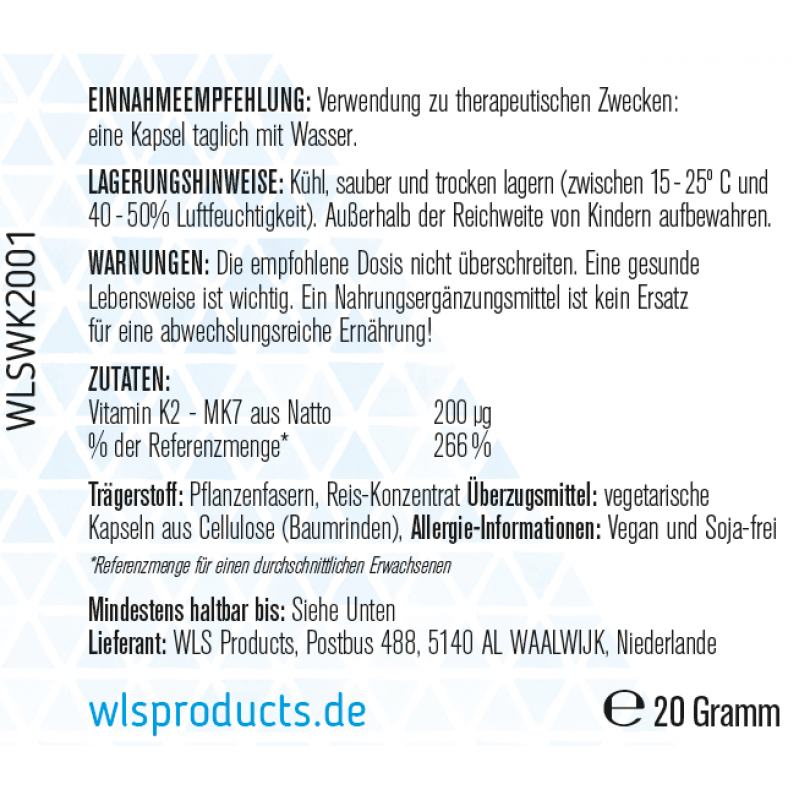 Vitamin K2 200 Mcg, 100 Kapseln