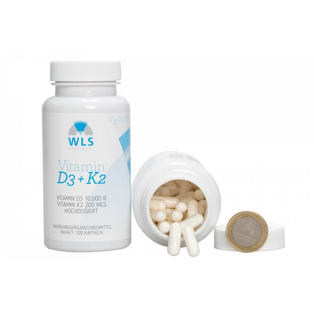 Vitamin D3+K2 MK7 10.000 IE hochdosiert, 100 Kapseln