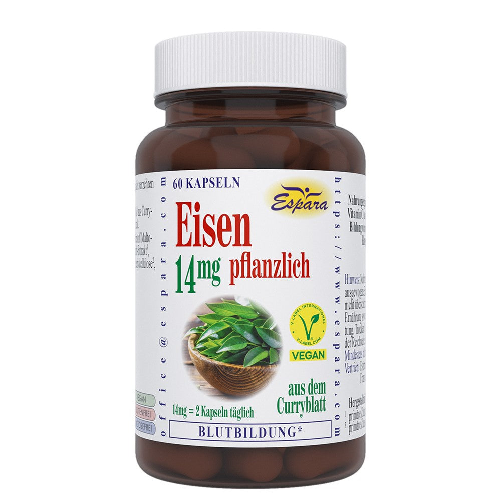 Eisen 14mg (Curryblatt) pflanzlich Kapseln