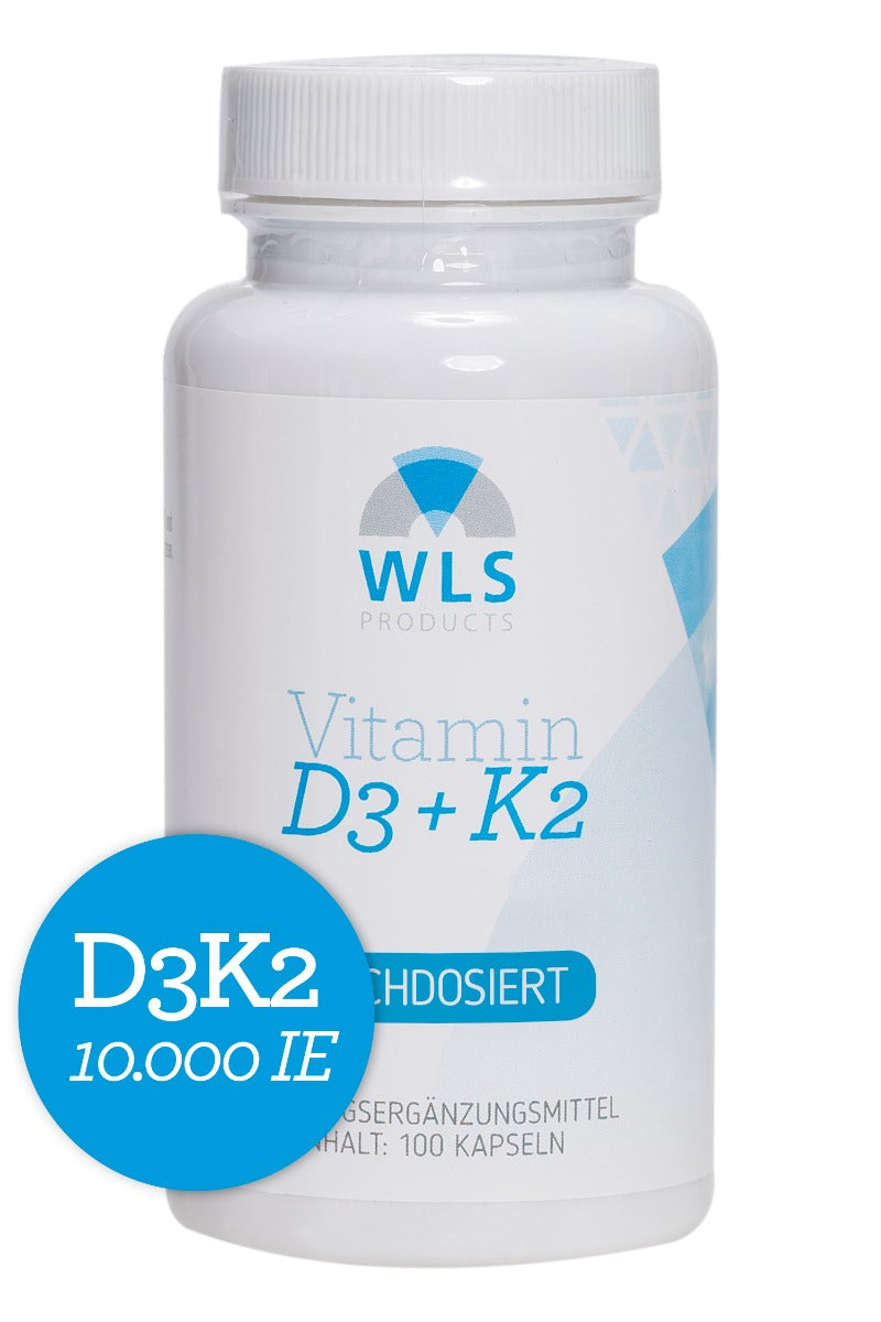 Vitamin D3+K2 MK7 10.000 IE hochdosiert, 100 Kapseln