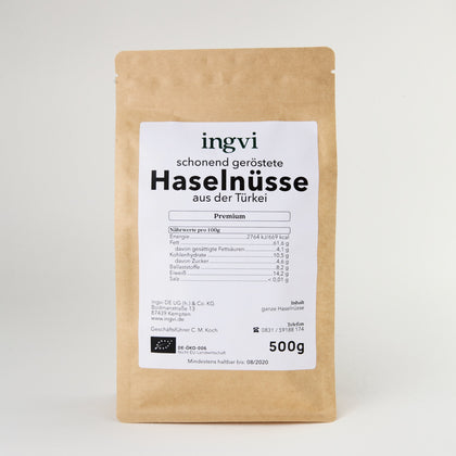 Haselnüsse, schonend geröstet, Bio, 500 g