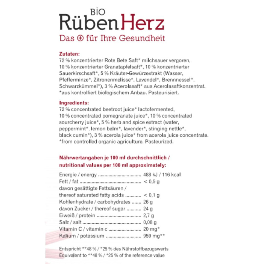BIO Rüben Herz - Rote Bete+ 3l