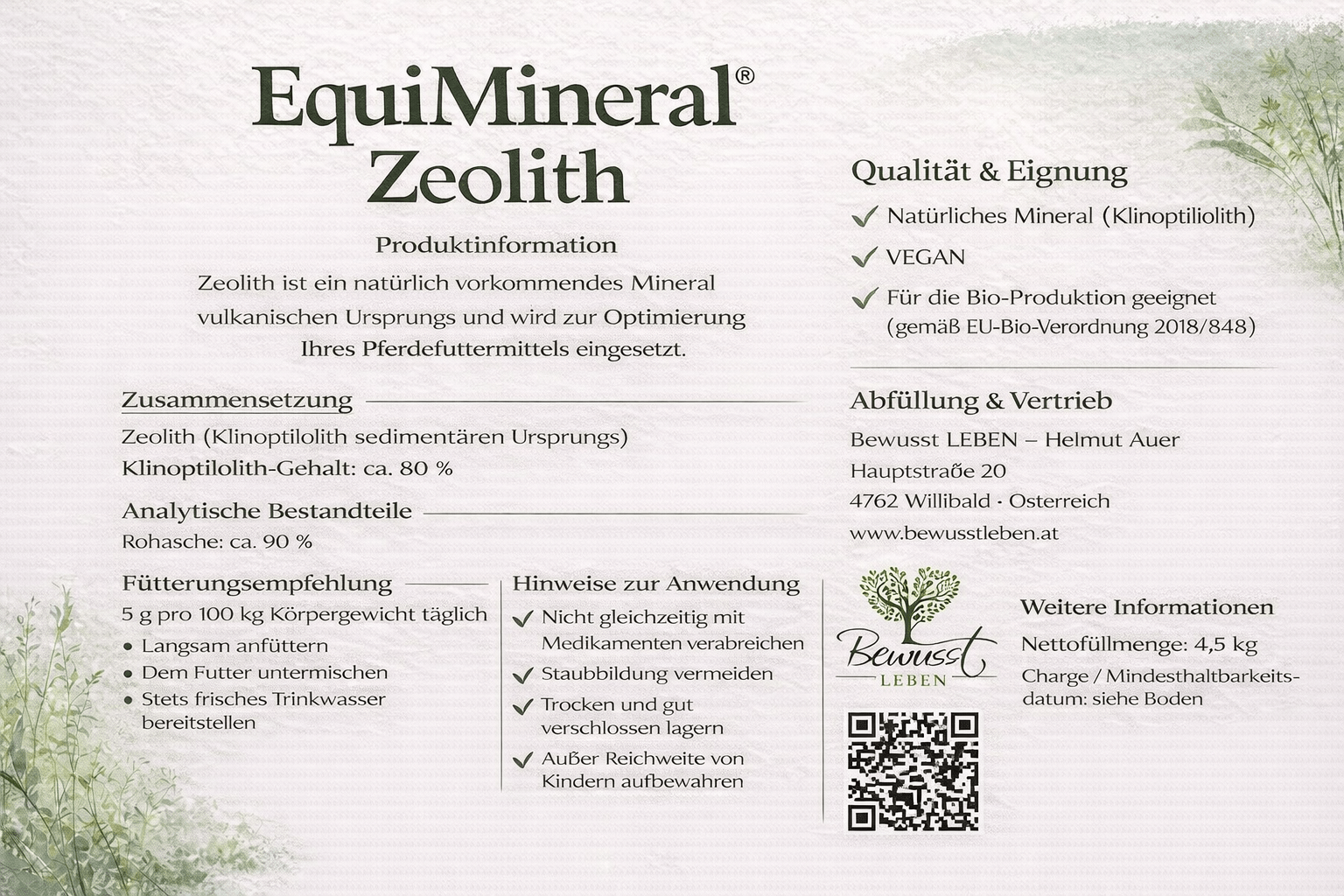 Zeosan Horse - Zeolith für Dein Pferd, 4,50 kg