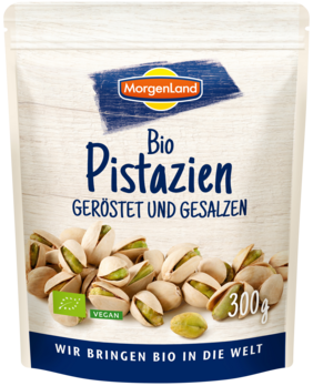 Jumbo Pistazien mit Schale geröstet & gesalzen, Bio 300 g