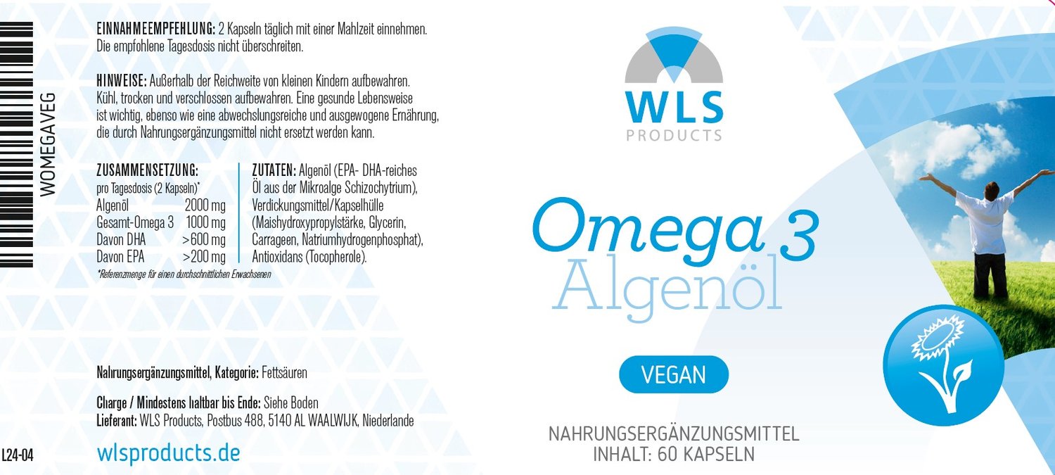 Vegan Omega 3 Algenöl 60 Weichkapsel